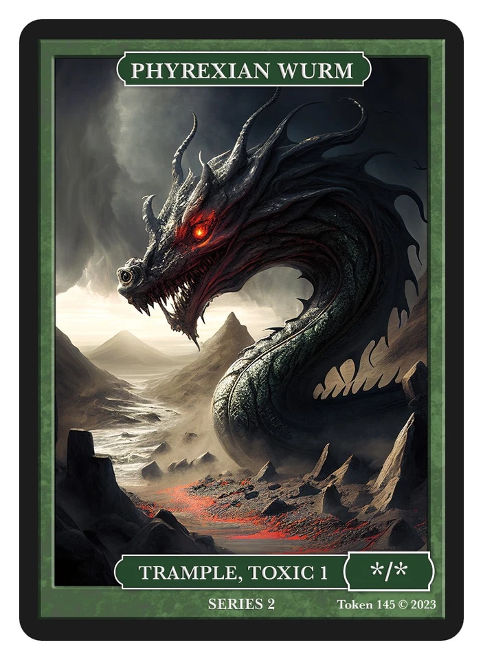 Phyrexian Wurm Token Givememana Tokens Series 2 Magic the Gathering  MTG - Image 1 of 2
