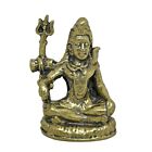 Adiyogi Shiva Destroyer God Trident Damaru Hindu Amulet Mini Brass Statue #3