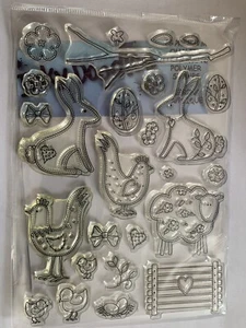 INKY DOODLES CLEAR STAMPS. BUNDLE OF 4. SPRING / EASTER (C0052) - Picture 1 of 4