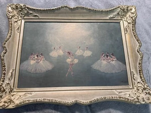 Vintage Mid-Century Ballerinas Dancing Picture Print - Picture 1 of 3