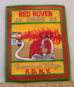 24 ENGINE RED ROVER NEW YORK FIRE DEPT NEW YORK FABRIC PATCH - Picture 1 of 1