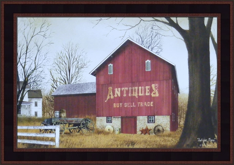 ANTIGUO GRANERO por Billy Jacobs 15x21 Arte Popular Granja Comprar Vender Comercio ARTE DE PARED ENMARCADO Foto 1 de 1