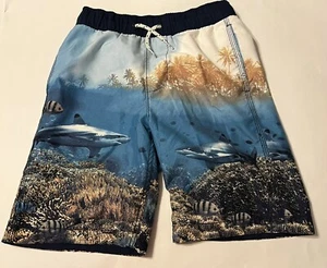 Gap Kids Swim Trunks For Boys Size Medium With Shark Scene Through Out - Picture 1 of 18