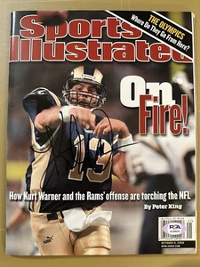 Kurt Warner Autographed/Signed Sports Illustrated Magazine Rams PSA/DNA READ - Picture 1 of 5