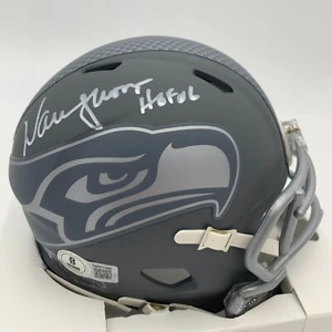 WARREN MOON signed/autographed SEATTLE SEAHAWKS SLATE Mini Helmet w/HOF 06 - BAS - Picture 1 of 6