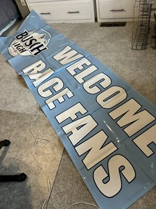 NEW!!  LARGE NASCAR WELCOME RACE FANS BUSCH BANNER ROSS CHASTAIN - Picture 1 of 4