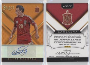 2015-16 Panini Select Signatures Orange Prizm /75 Santiago Cazorla Santi Auto
