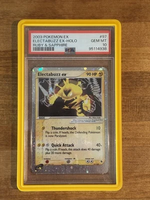 Pokemon English PSA 10 Gem Mt Electabuzz EX POP 60 Holo Ruby & Sapphire 2003 #97 - Image 1 of 2
