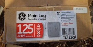 GE PowerMark Plus Indoor Main Lug Circuit Breaker Panel 125 Amp 4 Space *101 - Picture 1 of 4