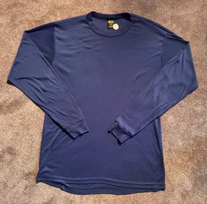VTG REI Shirt Men’s Sz  L Blue Baselayer Long Sleeve Made in USA Outdoors - Picture 1 of 6