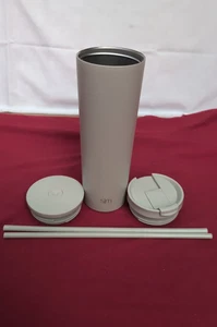 Vaso aislante moderno simple con tapa y pajita | Taza de café helado 28 oz - Imagen 1 de 4