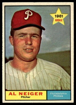 1961 Topps Al Neiger Rookie Philadelphia Phillies #202 - Image 1 of 2