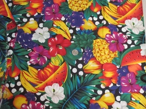 Hawaiian   7 1/2 Yds    Cotton Fabric, Cut in 17 Pieces - Alexander Henry  READ - Picture 1 of 3