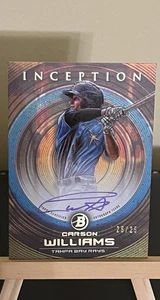 2022 Bowman Inception Prospect Autographs Carson Williams Orange Foil /25 PA-CW - Picture 1 of 3