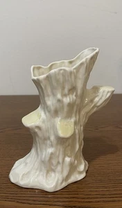 Belleek Ireland Glazed Tree Stump Vase Irish Pottery - Picture 1 of 9