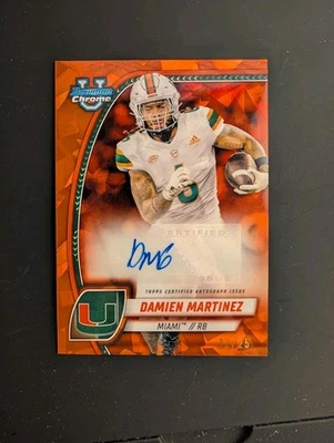 Damien Martinez Orange Sapphire Auto /25 2024 Bowman Chrome U University - Image 1 of 2