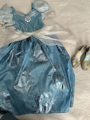 Disney Store Cinderella Costume Blue Dress 5/6 And Shoes 9/10 - Image 1 of 4
