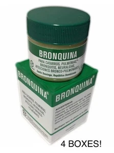 BRONQUINA 1 OZ - ALIVIO RESFRIADO Y GRIPE/Para la Gripe y Pecho Apretado ¡4 PAQUETES! - Imagen 1 de 1