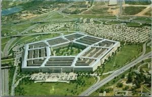 Vintage 1950s Arlington, Virginia Postcard THE PENTAGON Building / Aerial View - Picture 1 of 2