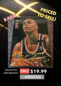 1994 Upper Deck Collector's Choice Tip Offs Gold Foil Signature Derrick Coleman - Picture 1 of 7
