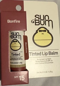 Bálsamo labial tintado Sun Bum FPS 15 hoguera 0,15 oz 4,25 g. Bálsamo labial EXP: 05/2026 - Imagen 1 de 4