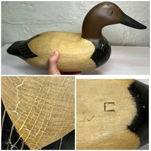 ANTIQUE CANVASBACK WORKING DECOY HAVRE DE GRACE MD NAUTICAL MARKED “C” VTG LOOK - Picture 1 of 17