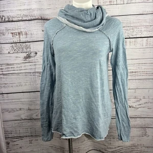 Free People Strand Sweatshirt Damen OS Cocoon Kutte Pullover hellblau Baumwolle - Bild 1 von 10