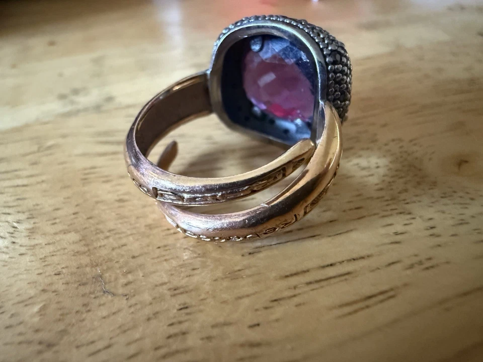 Amethyst Rose Gold Plated Ring Size 8 - Image 1 of 2