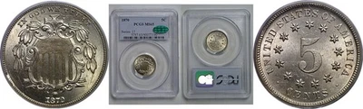 1870 Shield Nickel   PCGS MS-65  CAC - Image 1 of 3