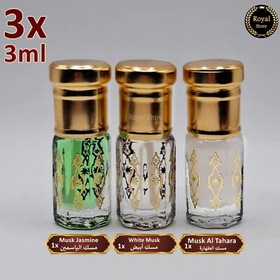 3x Aceite Perfume Árabe Musk Tahara 3 ml Jazmín Blanco مسك الطهارة MEJOR OFERTA Foto 1 de 4