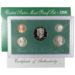 1996 Clad Proof Set U.S. Mint Original Government Packaging OGP COA - Picture 1 of 6