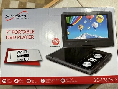 Reproductor de DVD portátil Supersonic SC-178DVD (7") Foto 1 de 4