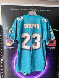 Vintage Miami Dolphins #23 Ronnie Brown NFL Football Jersey - Picture 1 of 6