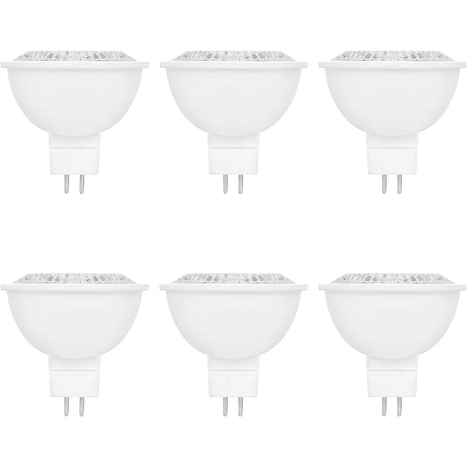 6Pack MR16 LED Reflector Spotlight Bulb, Dimmable, 6W (50W), 5000K, GU5.3 - Image 1 of 1