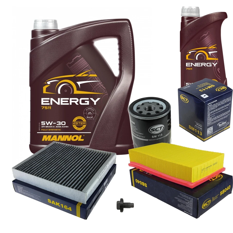 SCT Inspektionspaket 6 L MANNOL Energy 5W-30 für Ford Focus II Turnier DA_ 1.8 - Bild 1 von 4