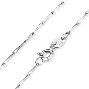 Link Chain Necklace - 925 Sterling Silver - Womens Bar Chain - Picture 1 of 2