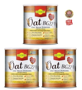 Biogrow Bg22 Oat Beta Glucan Powder 480G X 3 Tins , Lowers Cholesterol Naturally - Picture 1 of 2