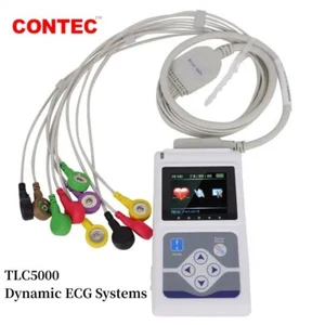 24 Hours Dynamic ECG Holter EKG Monitor 12 Channel Recorder PC Software TLC5000 - Picture 1 of 17
