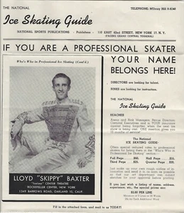 1949 National Ice Skating Guide Advertisement Newsletter - Lloyd "Skippy" Baxter - Picture 1 of 1
