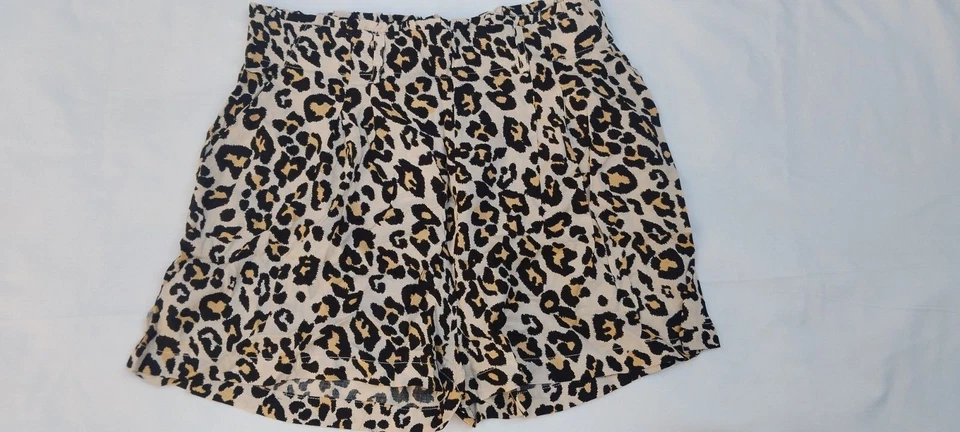 Leopard Print  Loop Shorts Multi-Color Size M Women Elastic Waist Drawstring - Image 1 of 3