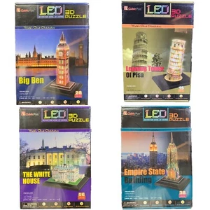 4 LED 3D Puzzle ~ World's Great Architecture ~ Colorful Lighting ~ NEW & Sealed - Picture 1 of 16