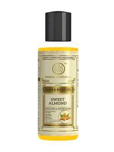 Khadi Natural Sweet Almond Hair & Body Oil 100 ml Ayurvedic Face Body Skin Care - Picture 1 of 3