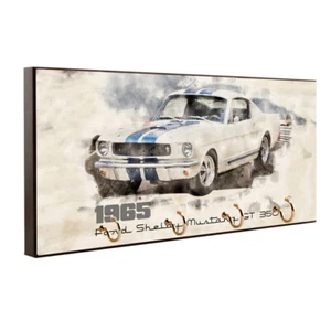1965 Ford Shelby Mustang GT 350 Rustic Sign Design Key Hanger / Pet Leash Hanger - Picture 1 of 6