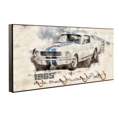 Ford Shelby Mustang GT 350 1965 diseño de letrero rústico colgador de llaves/colgador de correa para mascotas Foto 1 de 4