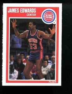 1989-90 Fleer #46 James Edwards Detroit Pistons Pack Fresh Sharp!