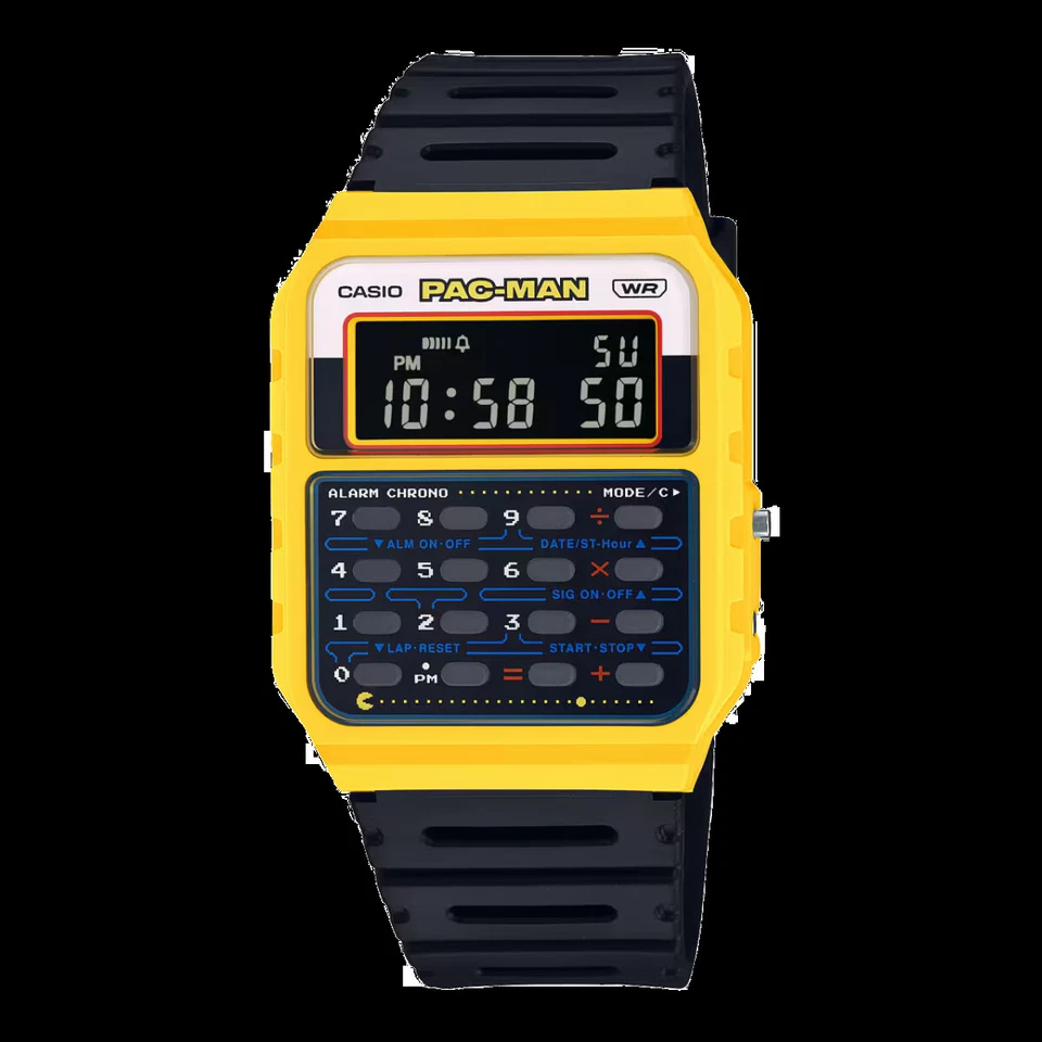 Casio Digital PAC-MAN Collaboration Alarm Chrono Calculator CA-53WPC-1B Watch