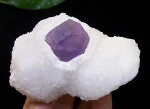 80mm 166g Bella Fluorite Viola su Quarzo dalla Cina 3238 - Foto 1 di 7