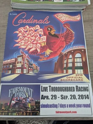 St. Louis Cardinals Scorecard Chicago Cubs 4-11-14 Yadi, Rizzo, Waino, RARE - Image 1 of 4