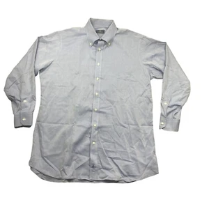 Holland & Sherry Blue Dress Shirt Bespoke Lgt Purple Translucent Pockets (meas) - Picture 1 of 5