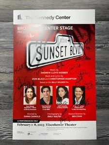 TARJETA/PÓSTER VENTANA SUNSET BLVD, FIRMADO POR ELENCO, TEATRO EISENHOWER BROADWAY KENNEDY - Imagen 1 de 9